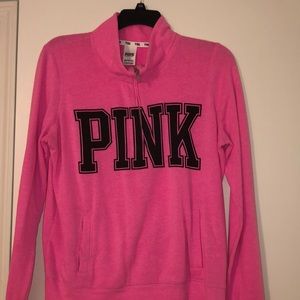 PINK Victoria Secret Hot Pink Quarter Zip